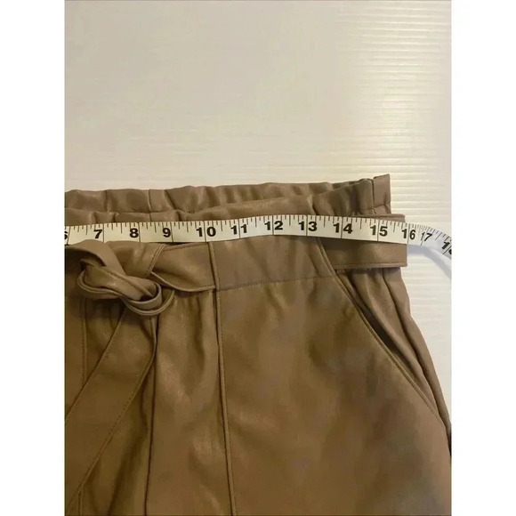 CI Sono Womens Skirt Size L Brown Mini Faux Leather Short Belted - Picture 9 of 10